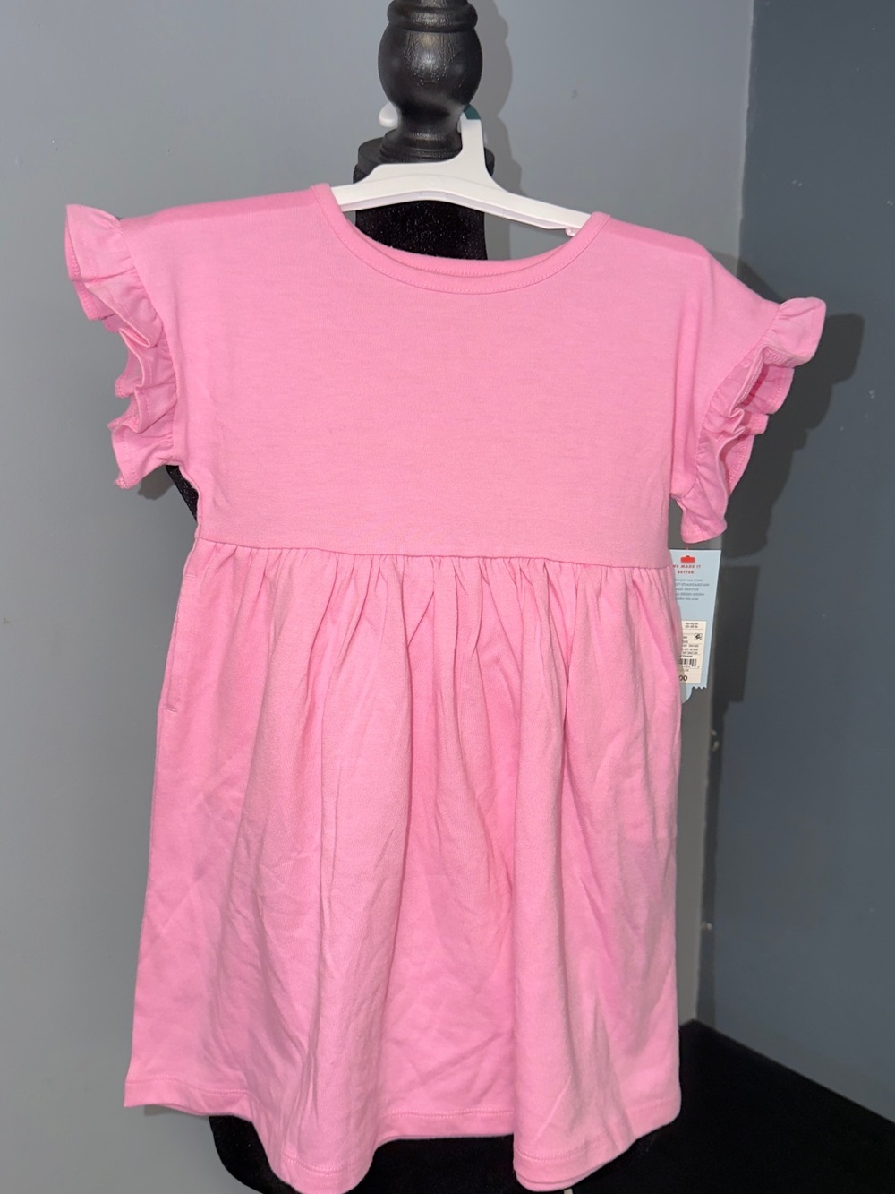 Girls' Pink Ruffle Sleeve Dress/2 per Pack/ Size 4T